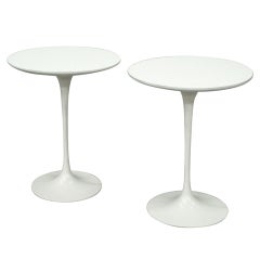 Pair Early Production Cast Iron Tulip Tables by Eero Saarinen