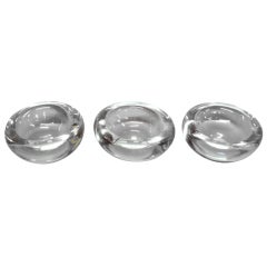Three Italian Glass Bowls / Ash Trays Attributed to Salviati