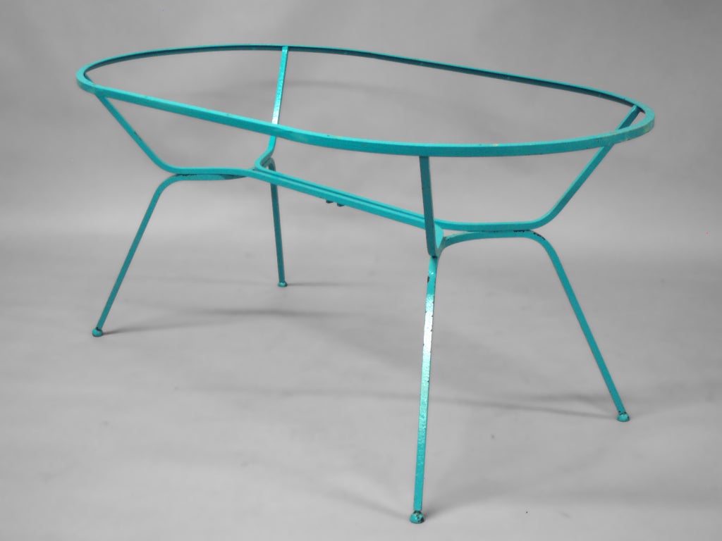 American Moderne Wrought Iron Table with Chairs by Troy Sunshade