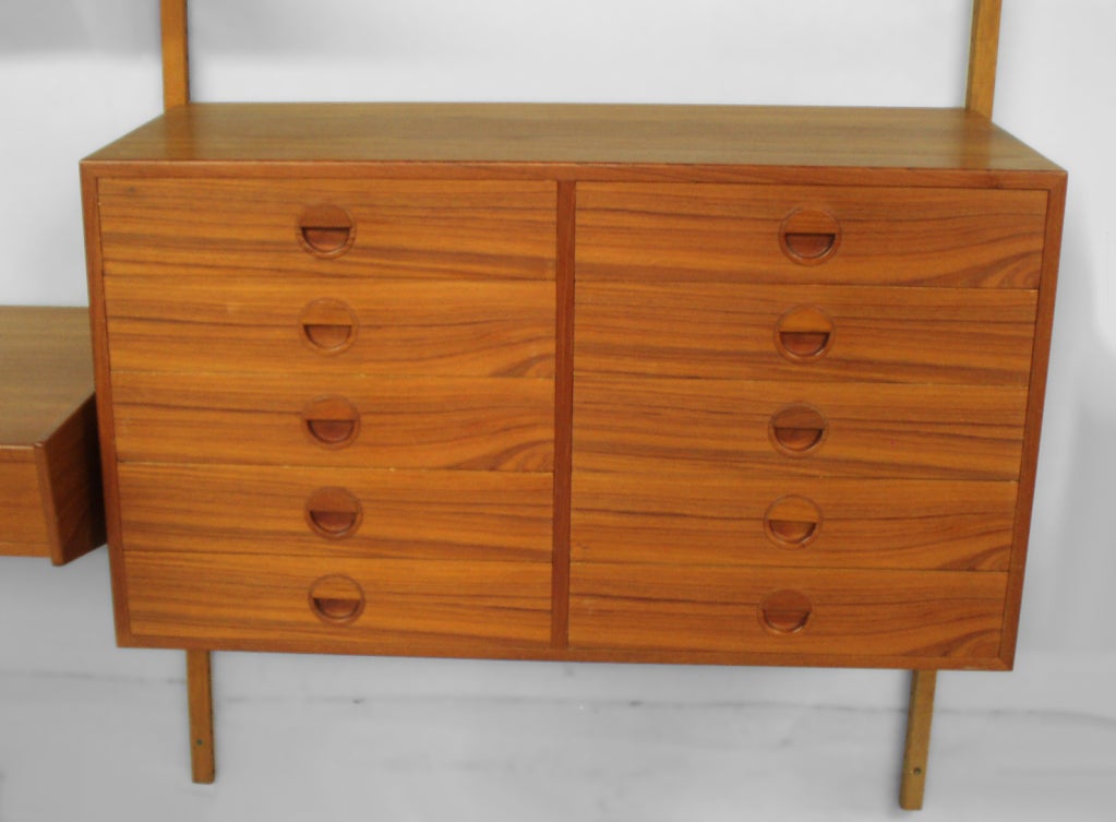 Late 20th Century Teak Wall Mounted Storage Shelves with Cabinets