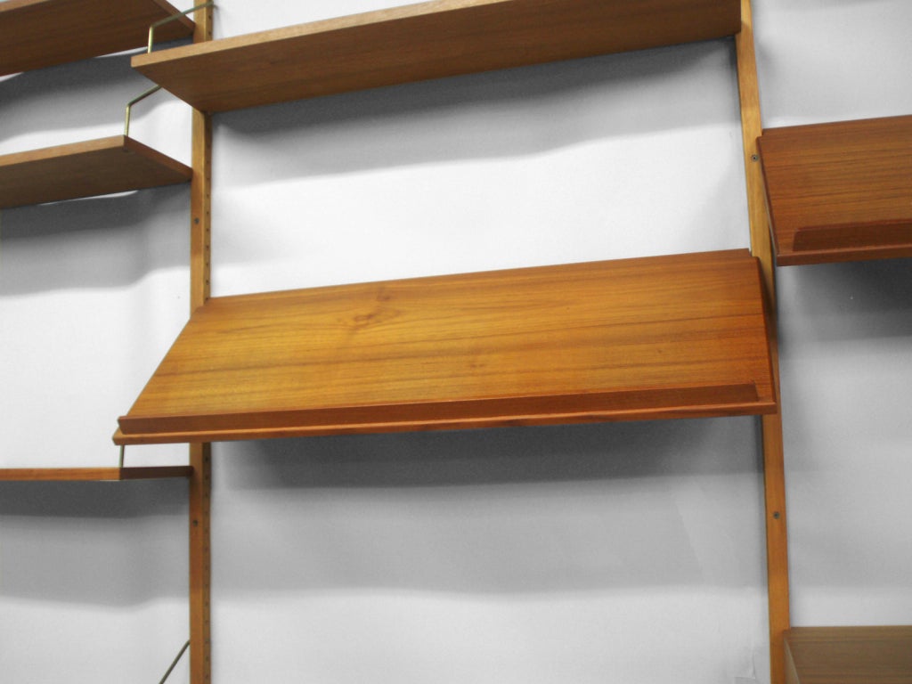 Teak Wall Mounted Storage Shelves with Cabinets 1