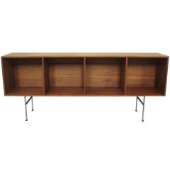 Narrow Walnut Entryway  Open Credenza by Paul McCobb