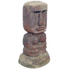 Vintage Early Outdoor Cement Tiki Statue