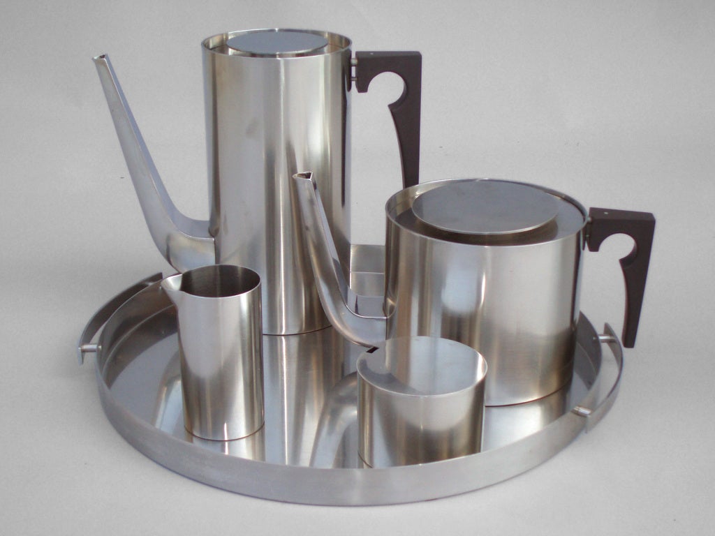 Danish Stainless Steel Coffee/Tea Service by Arne Jacobsen for Stelton