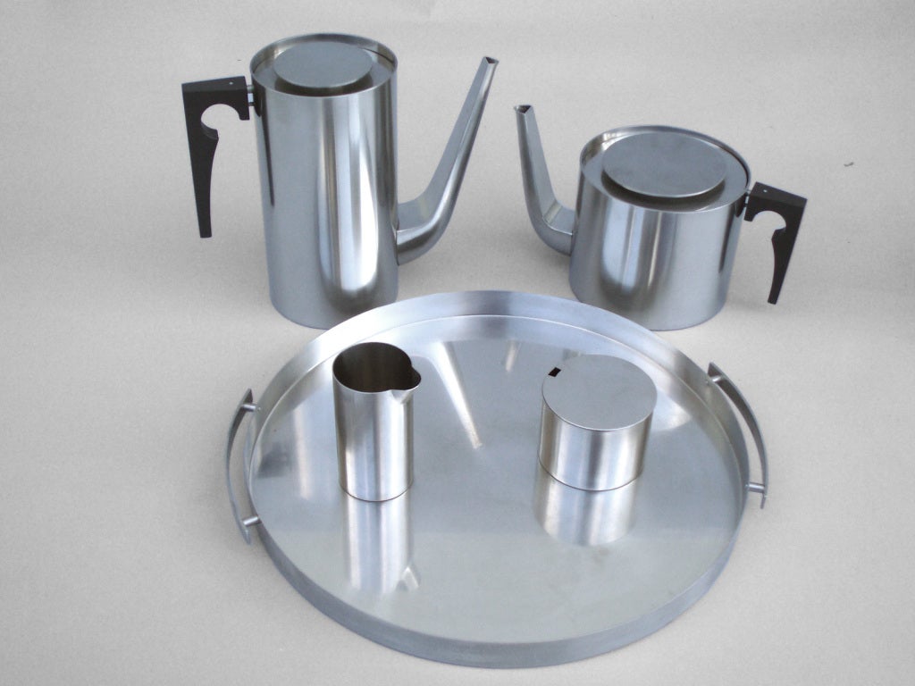 Stainless Steel Coffee/Tea Service by Arne Jacobsen for Stelton 1