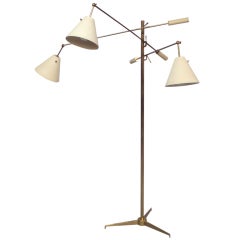 Early Brass Triennale Floor Lamp by Gino Sarfatti for Arredoluce