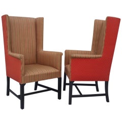 Pair of Decorator Fireside Reading Chairs by the Hickory Co .