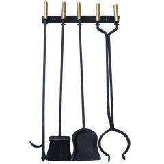 Wall Hung Modernist Fireplace Tools by the Adams Co.