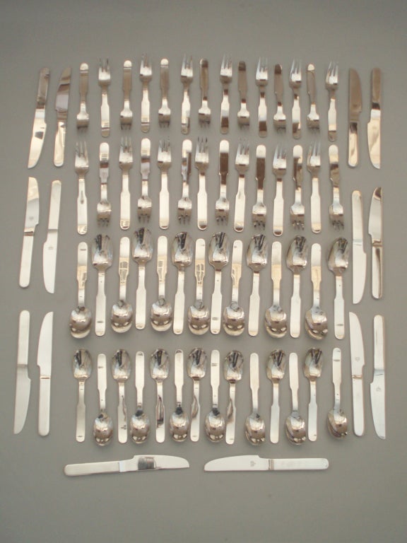 Service For Fourteen 56 Piece Stainless Flatware by Dansk