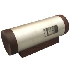 Aluminum with Rosewood Cylinder Clock by Arthur Umanoff 10