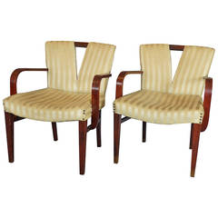 Pair of Paul Frankl Pull Up Armchairs