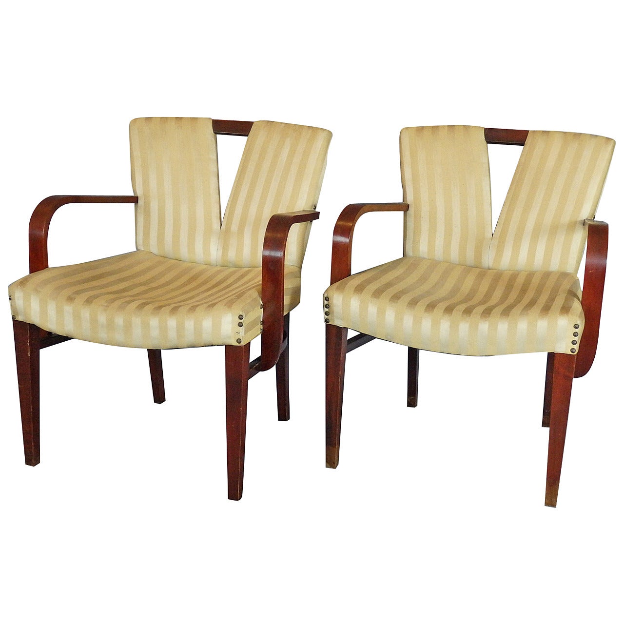 Pair of Paul Frankl Pull Up Armchairs