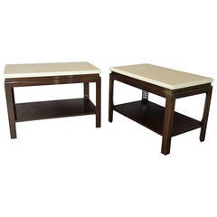 Pair of Frankl Cork Top Side Tables