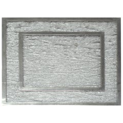 Nickel Plate with Crackle Ice Picture Frame Marked Neiman Marcus