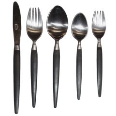 Stainless and Composite Five Piece Flatware Service  for 15