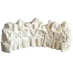 Retro Cast Plaster Cubist Symphony Sculpture by Austin Roo