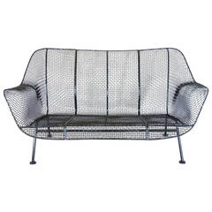 Woodard Wrought Iron with Mesh Settee 2