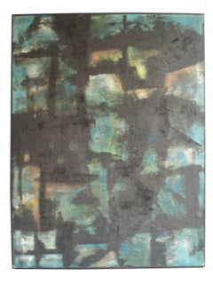 Vintage Abstract Oil Painting on Canvas by Robert Berger