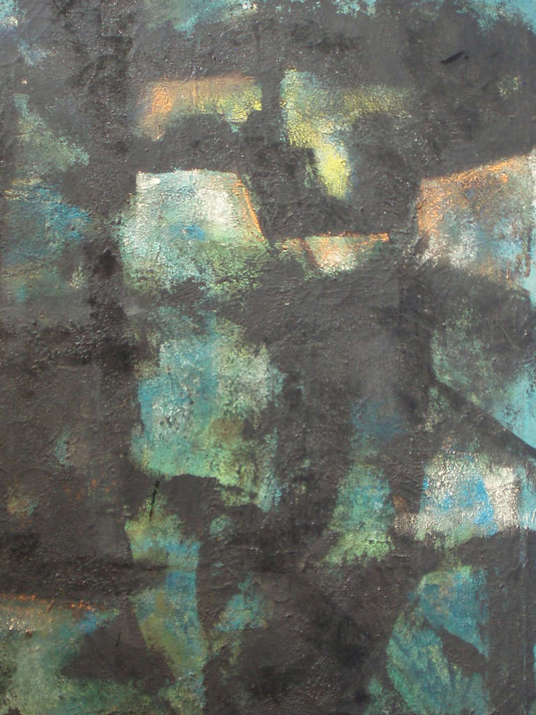 Pittura astratta a olio su tela di Robert Berger.