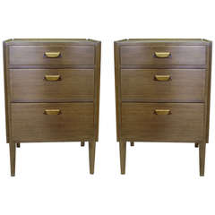 Pair of Sloped Front Bed Side Cabinets by Edward Wormley