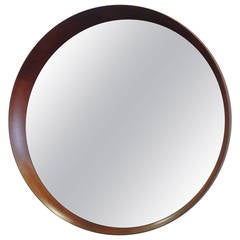 Round Asymmetric Frame Danish Wall Mirror Attributed to Pedersen Hansen 8