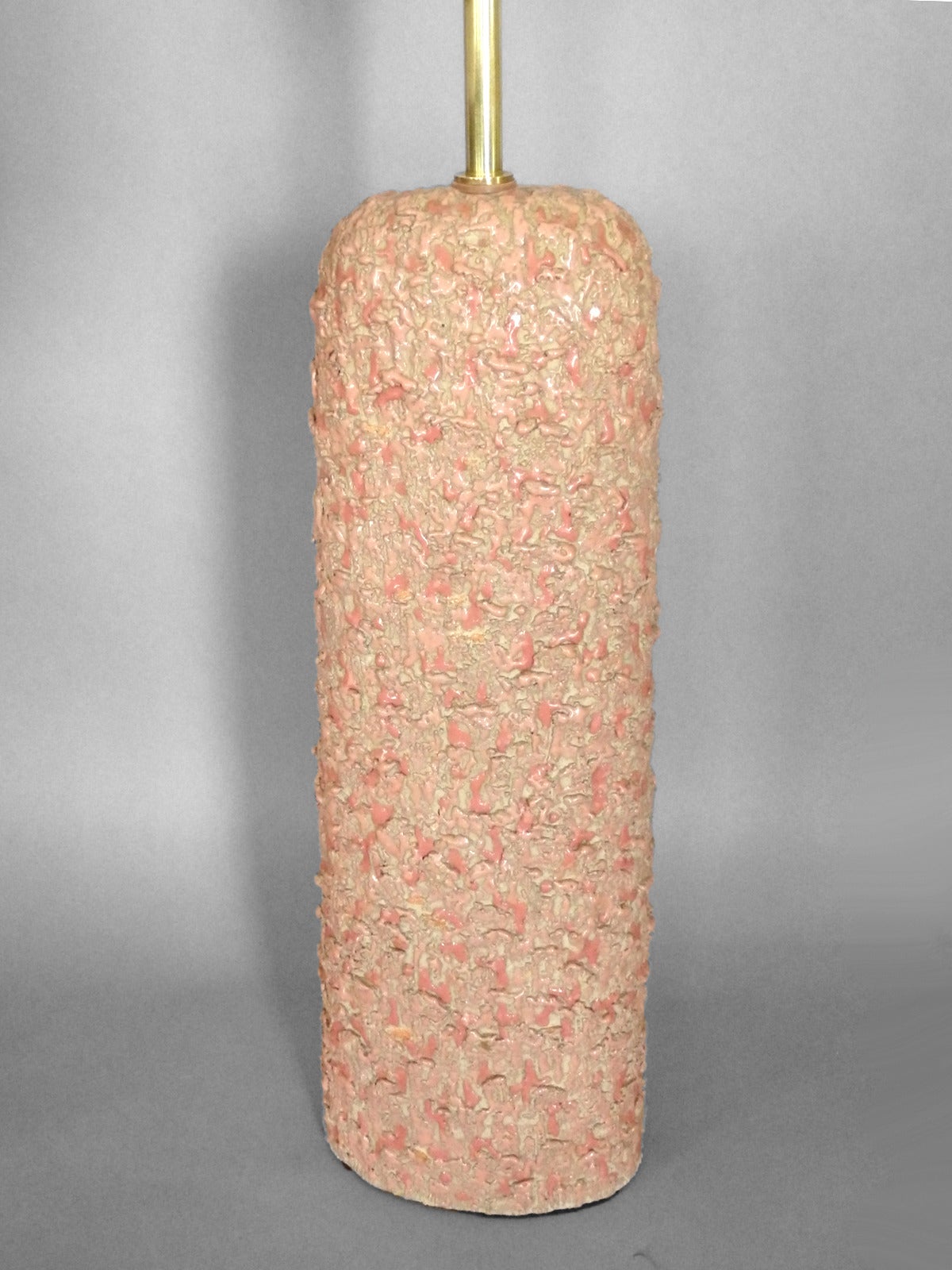 Pair of textured ceramic table lamps by Rita Sargen, Chicago
Measures: 20