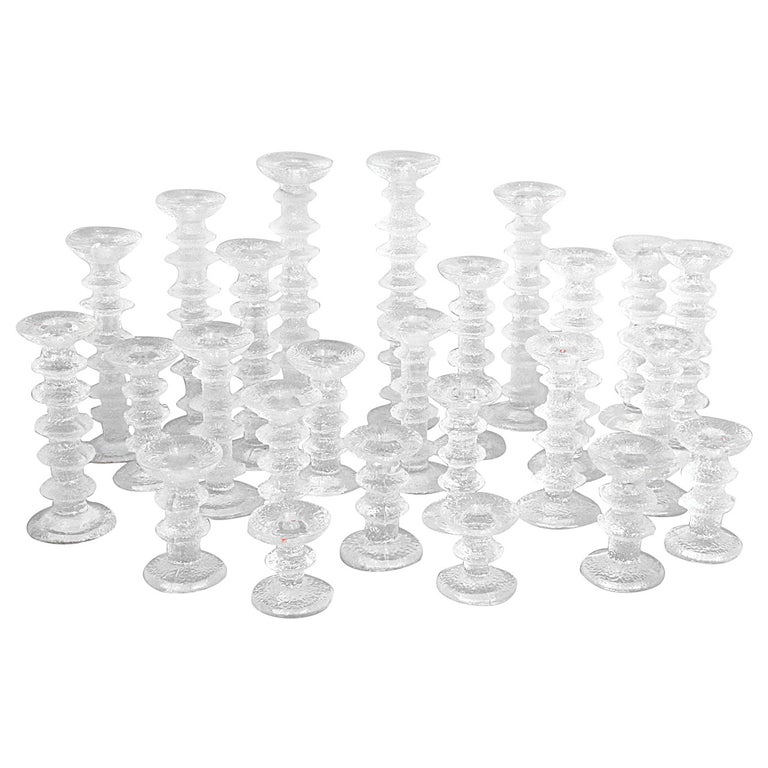 City of Glass Large 32 Piece Timo Sarpaneva Candlestick Collection For Sale
