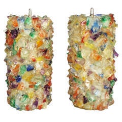 Pair of Plastic Nugget Hanging or Table Top Lamps