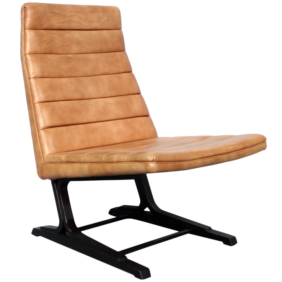 Rare Edward Wormley inspired Roger Sprunger for Dunbar armless lounge Chair