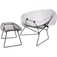 Diamond Chair with Rocking Action by Harry Bertoia