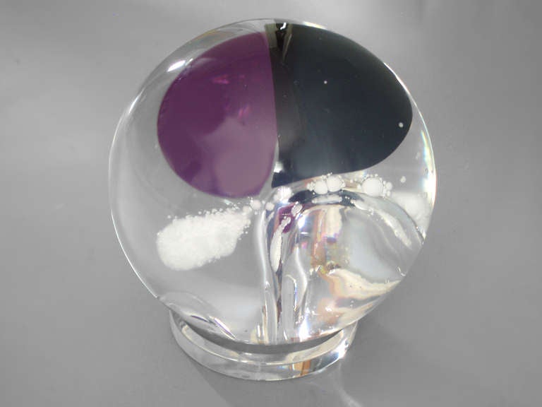 Lucite poly sphere sculpture, Unknown Studio Design.