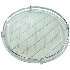 Vintage Parzinger Style Cut Glass Serving Tray