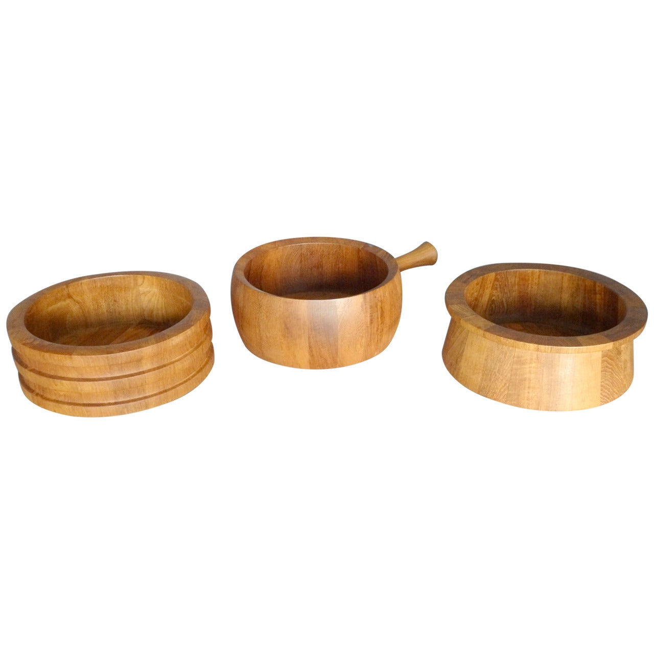 Dansk Dansk, Woodline, Nissen, dänische Salatschalen-Kollektion aus Teakholz