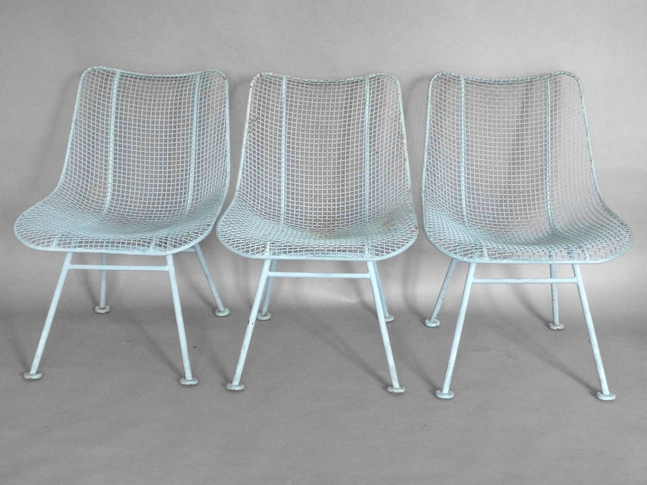 Mid-Century Modern Set of Six Older Finish Woodard Chairs