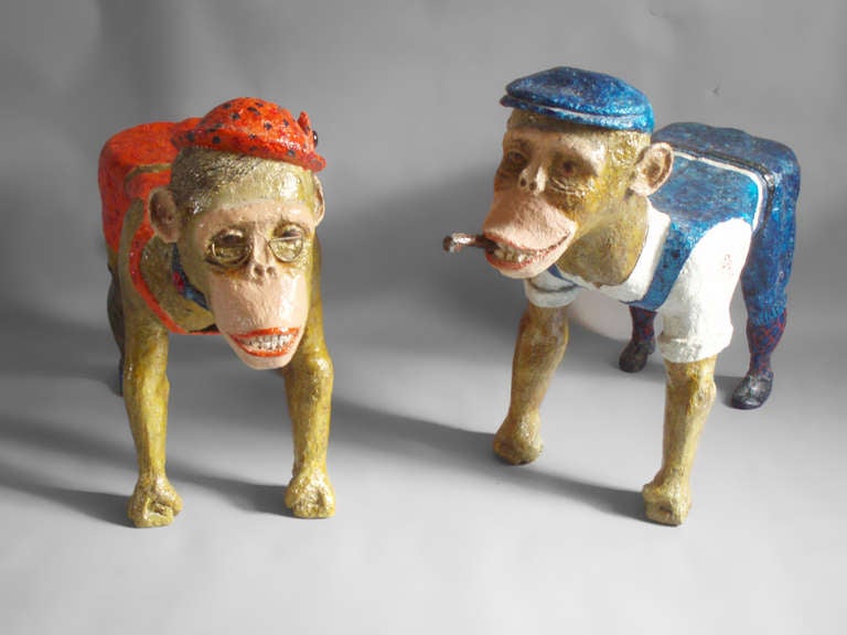 20th Century Pair of Composition Monkey Benches or Tables