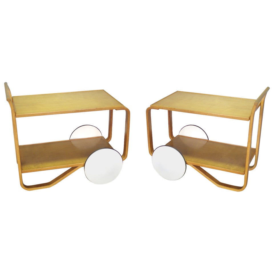 Pair of Alvar Aalto Drinks Tea Carts