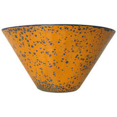 Enamel on Steel Orange Bowl by the Hanova Company