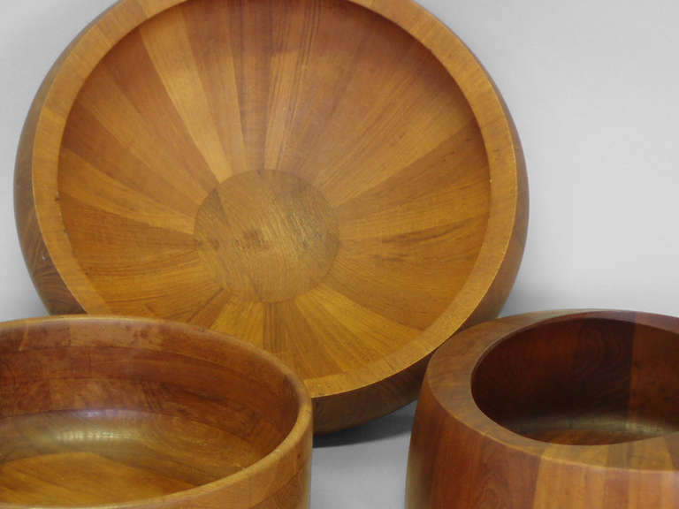Collection of Three Teak Salad Bowls by Jens Quistgaard for Dansk In Excellent Condition In Ferndale, MI
