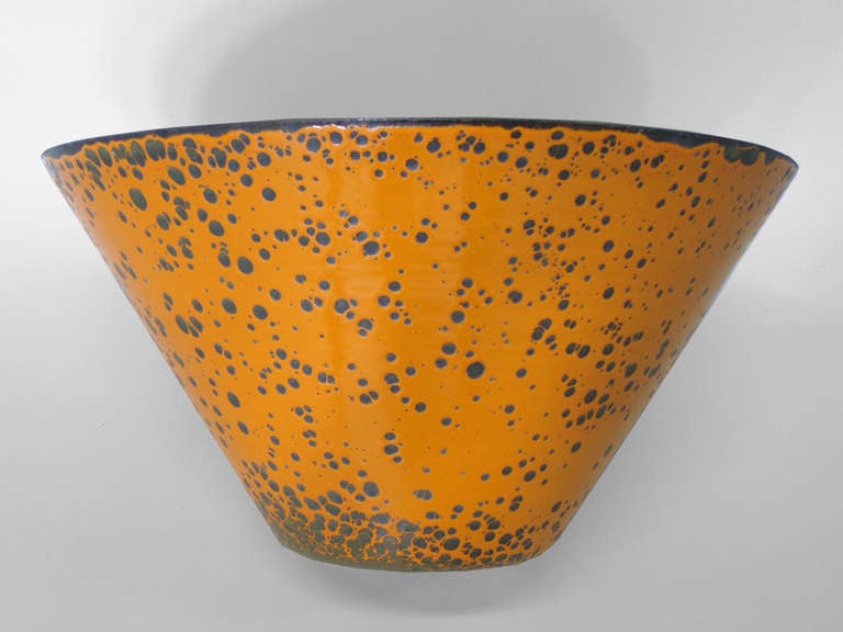 Enamel on Steel Orange Bowl by the Hanova Company