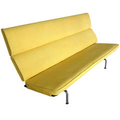 Early Production Eames Sofa Compact in Original Fabric