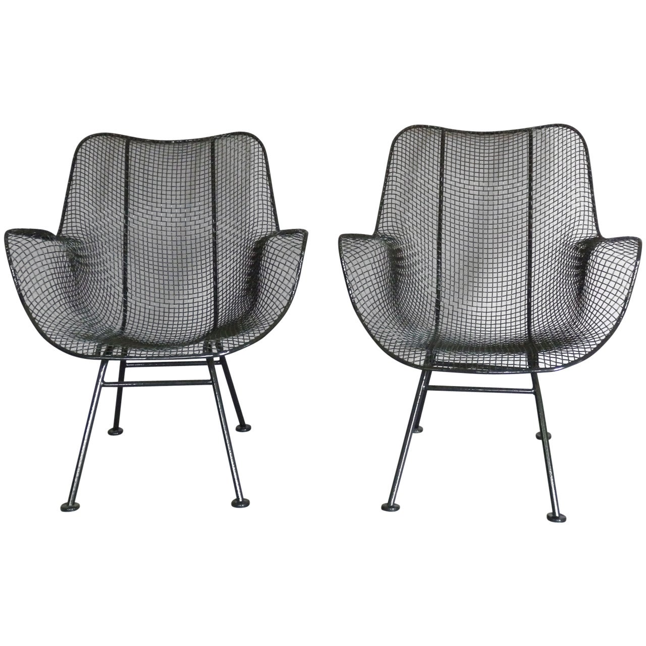 Pair of Woodard High-Back Lounge Chairs