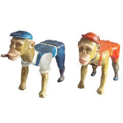 Pair of Composition Monkey Benches or Tables