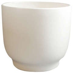 Retro Large Matte White Planter Pot by Gainey Pottery