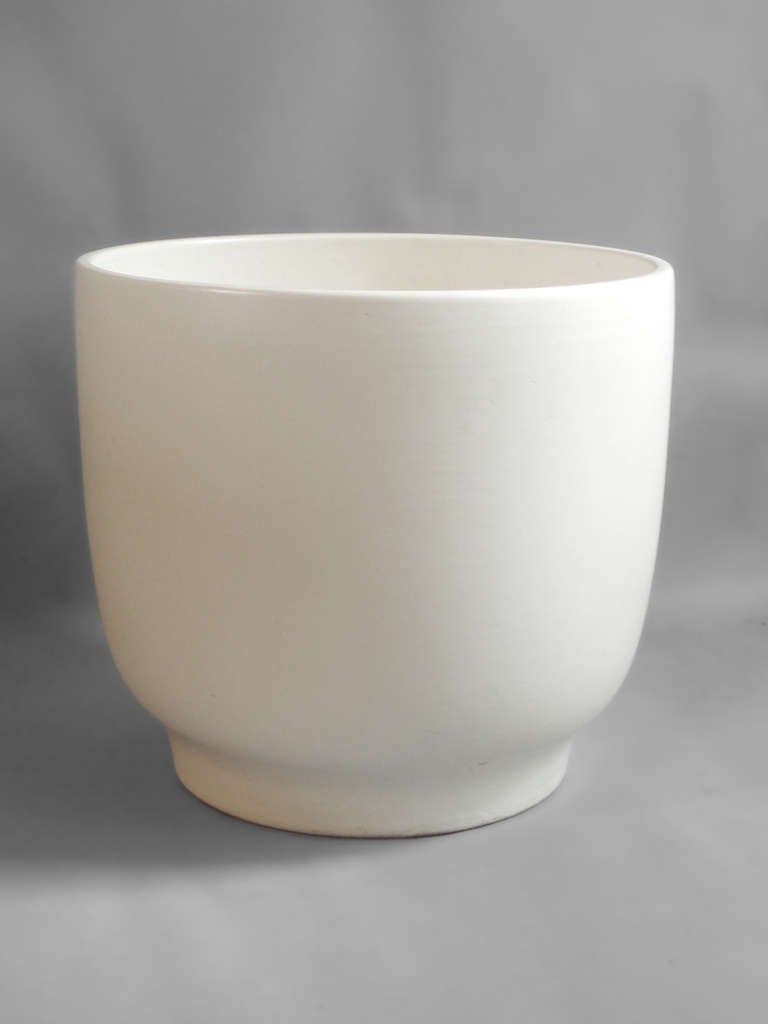 Large Matte White Planter Pot by Gainey Pottery, California