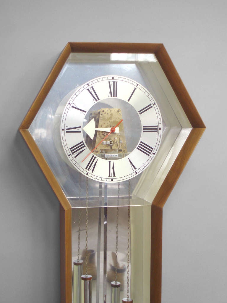 American George Nelson Howard Miller Walnut Case Wall Clock