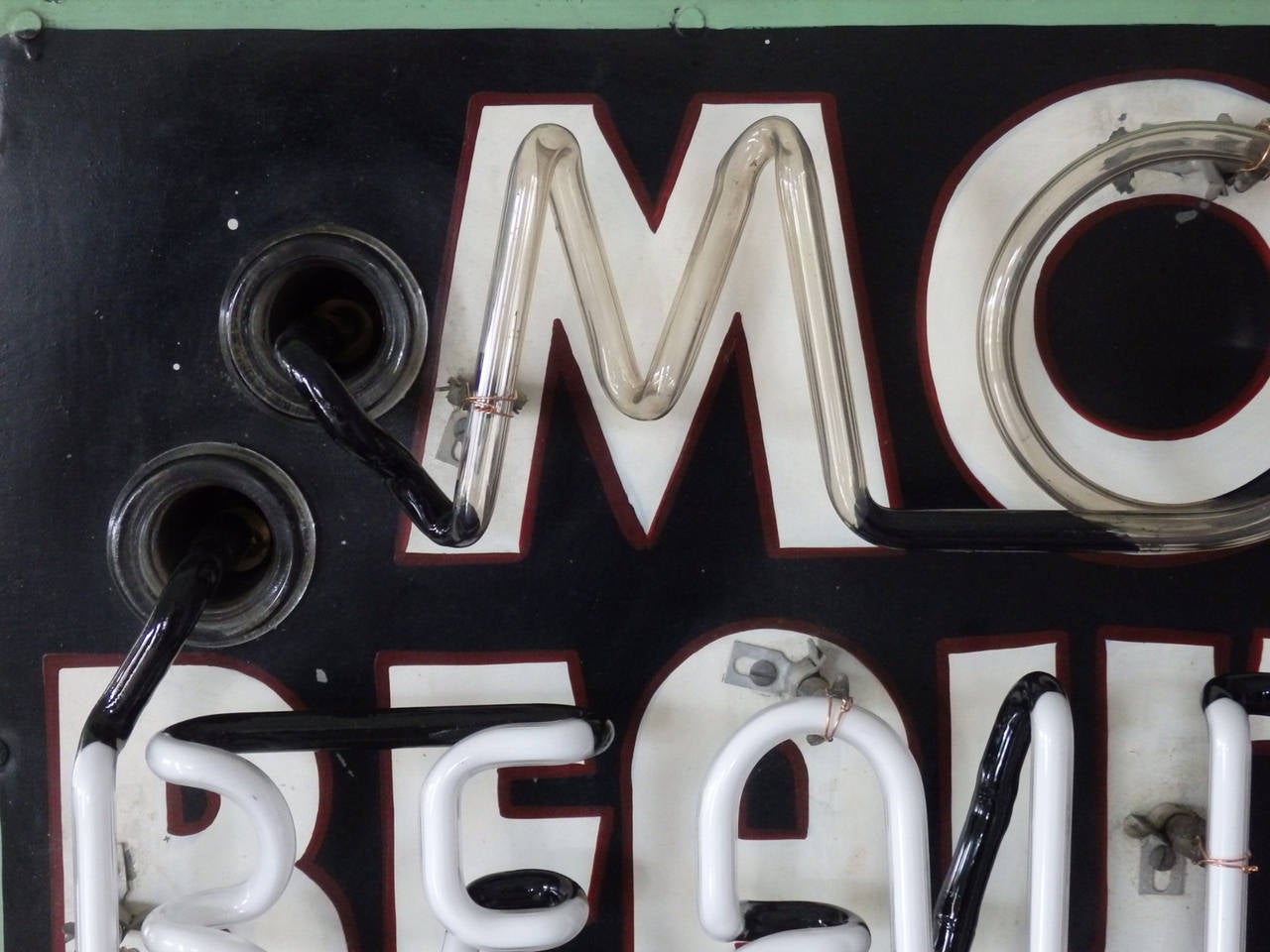 Magenta With Green Neon Quot Modern Beauty Shop Quot Sign At 1stdibs