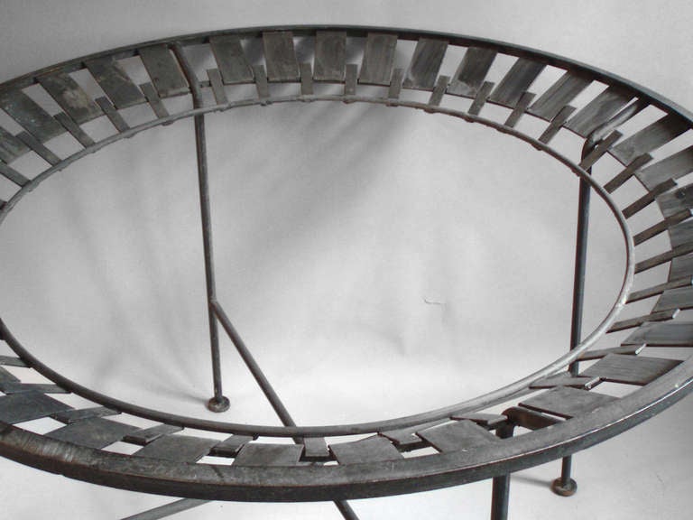American Arthur Umanoff round wrought iron dining table base