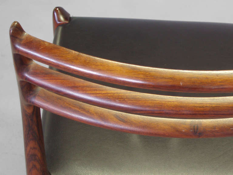 Set of Eight Vibrant Rosewood Dining Chairs by Niels O. Moller 2