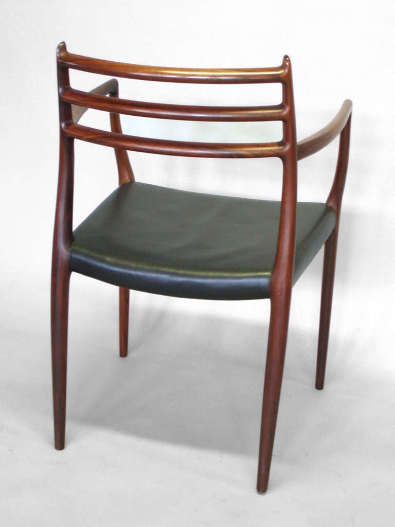 Set of Eight Vibrant Rosewood Dining Chairs by Niels O. Moller 3