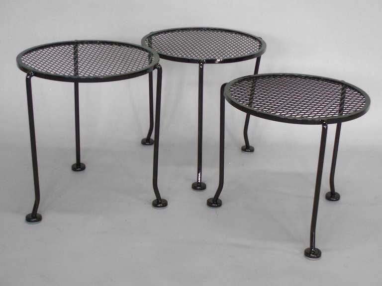 Nest of Three Side Tables by Russell Lee Woodard.
Largest: 14.5